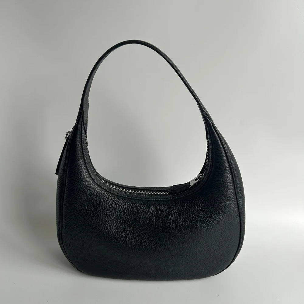 Coach Carmen Shoulder Bag Black Pebbled Leather Horse and Carriage CR151
